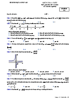 Đề kiểm tra 1 tiết môn Toán Lớp 12 - Mã đề 132